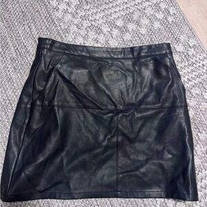 Shinestar Black Faux Leather Mini Skirt